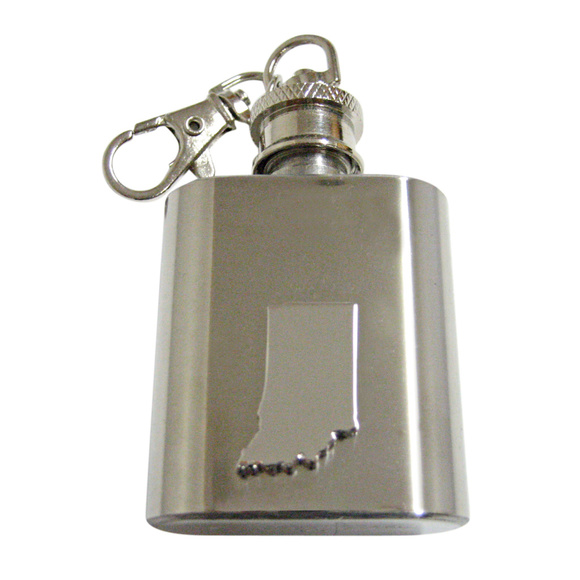 Indiana State Map Shape 1oz Keychain Flask - Picture 1 of 1